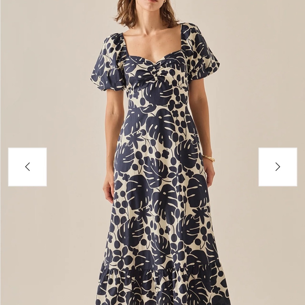 English Factory Navy and Cream Floral Dress